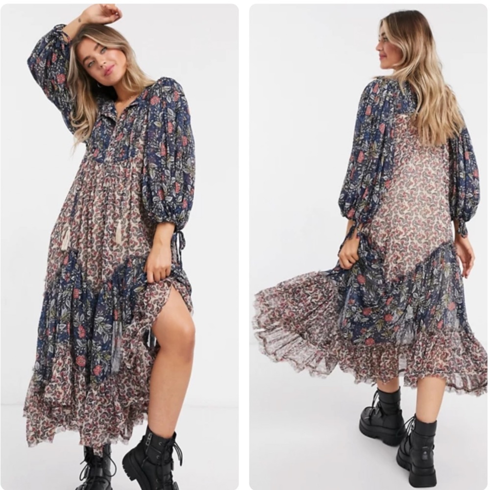 Free People Estelle Chiffon Maxi Dress
